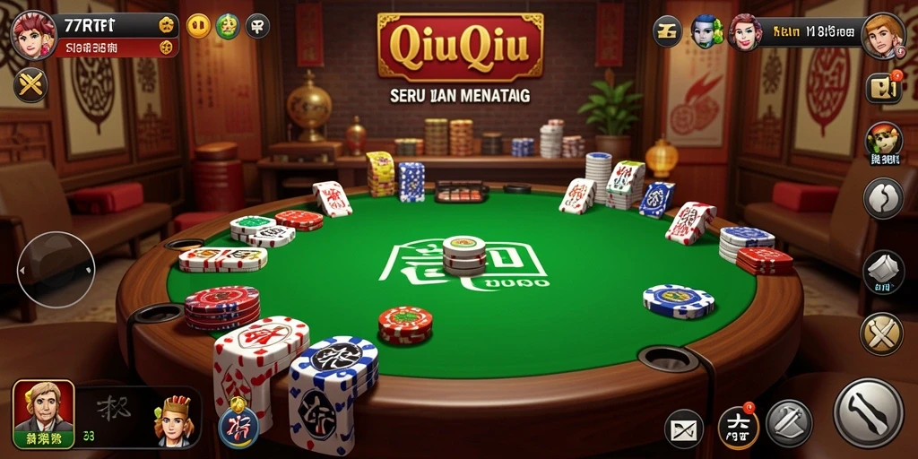 Tampilan menarik dari gameplay QiuQiu 77RT yang mendebarkan.