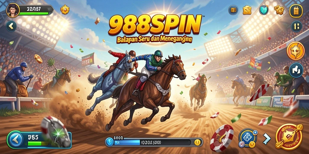 Tampilan menarik dari gameplay balapan seru 988SPIN.