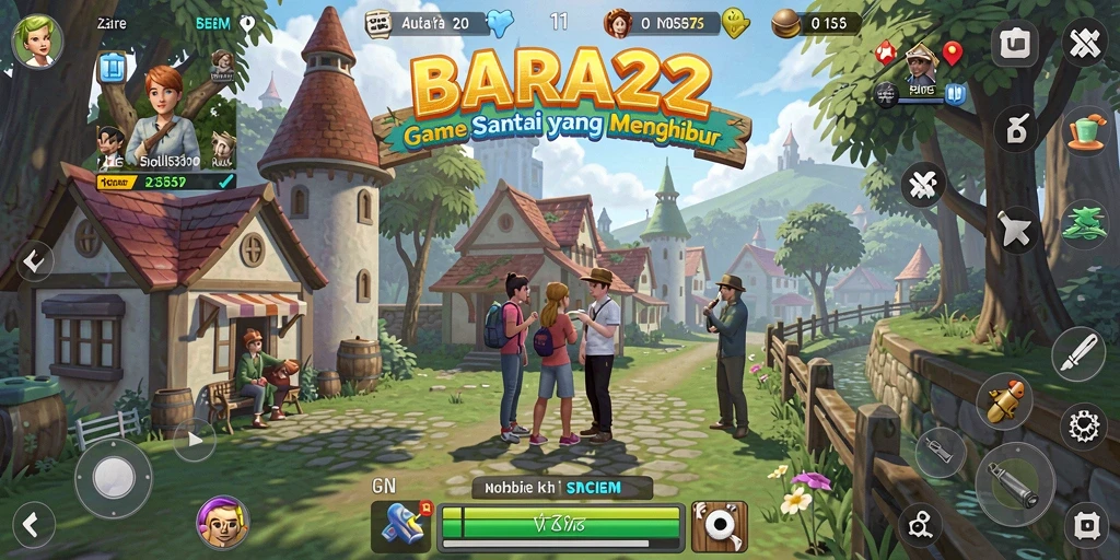 Screenshot gameplay BARA22 menampilkan karakter dan level yang penuh warna.