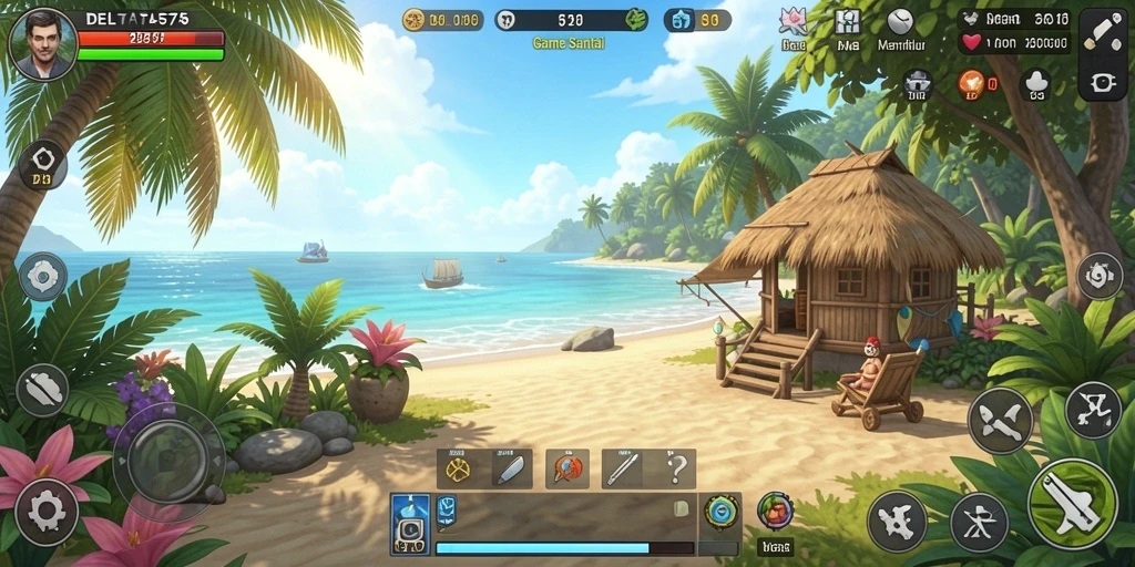 Screenshot menunjukkan karakter lucu dalam gameplay DELTA575 yang menghibur.