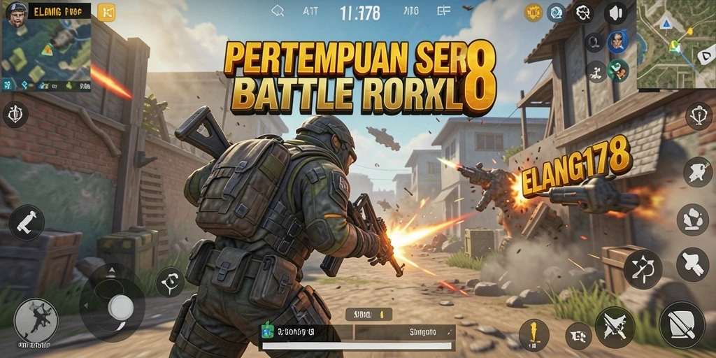 Tangkapan layar gameplay ELANG178 yang menampilkan aksi Battle Royale yang seru.