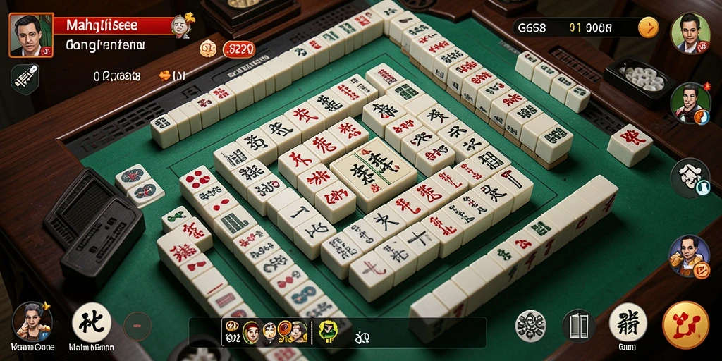 Tampilan gameplay G668 yang menarik dengan ubin Mahjong berwarna-warni.