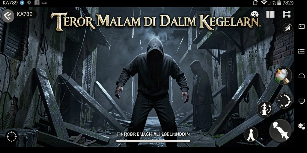 Gameplay KA789 dengan atmosfer mencekam dan makhluk menyeramkan.