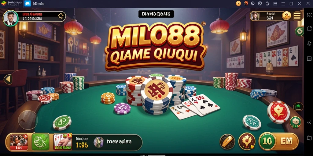 Screenshot gameplay MILO88 yang menunjukkan suasana intens QiuQiu.