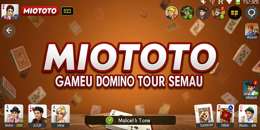 Screenshot utama MIOTOTO menampilkan gameplay seru di papan Domino.
