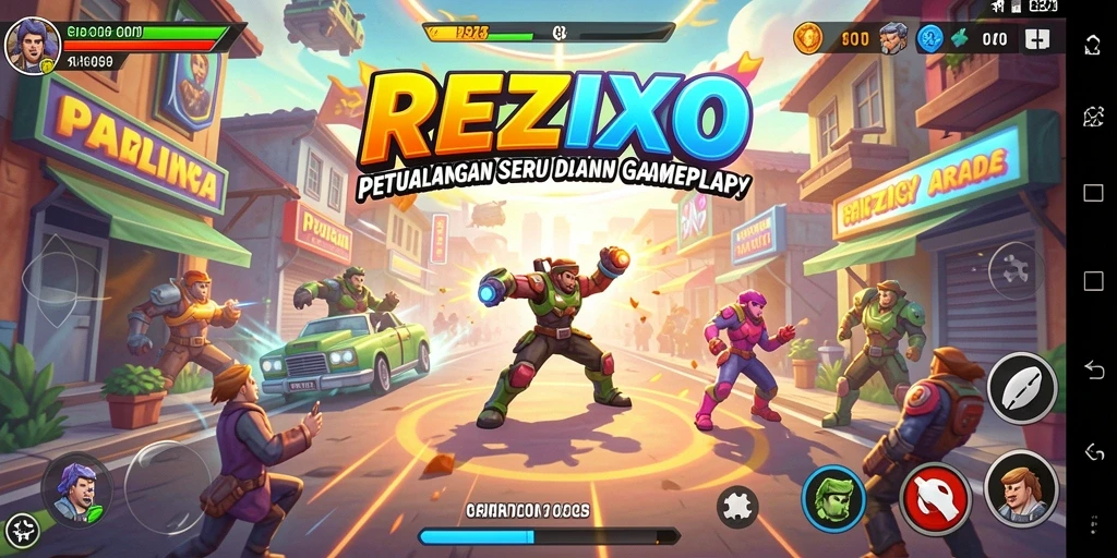 Gameplay seru REZIXO yang penuh tantangan dan warna.