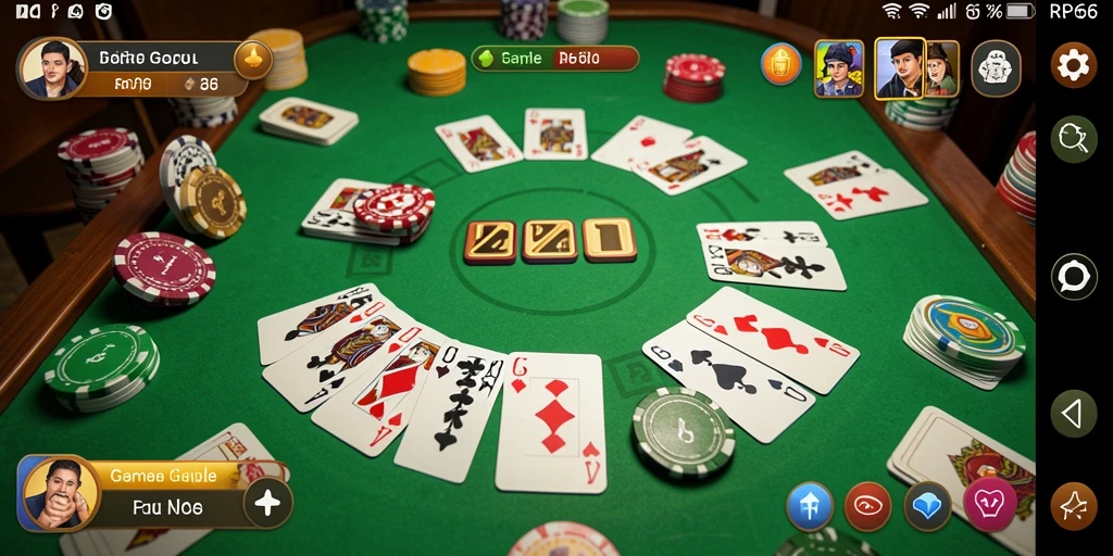 Screenshot RP66 menampilkan gameplay Gaple yang seru dan penuh strategi.