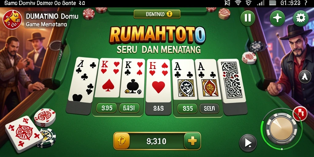 Screenshot gameplay RUMAHTOTO yang menunjukkan keseruan bermain Domino.