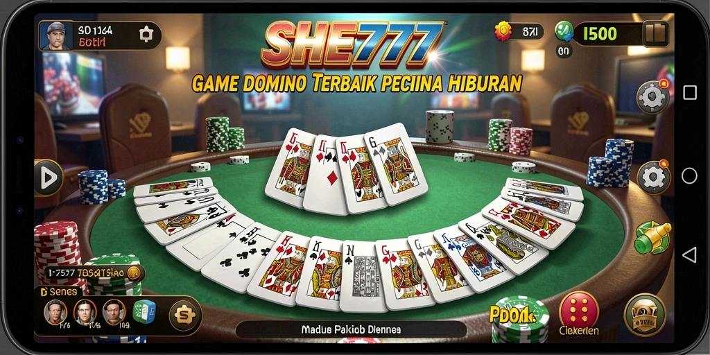 Tampilan menarik dari gameplay Domino di SHE777.