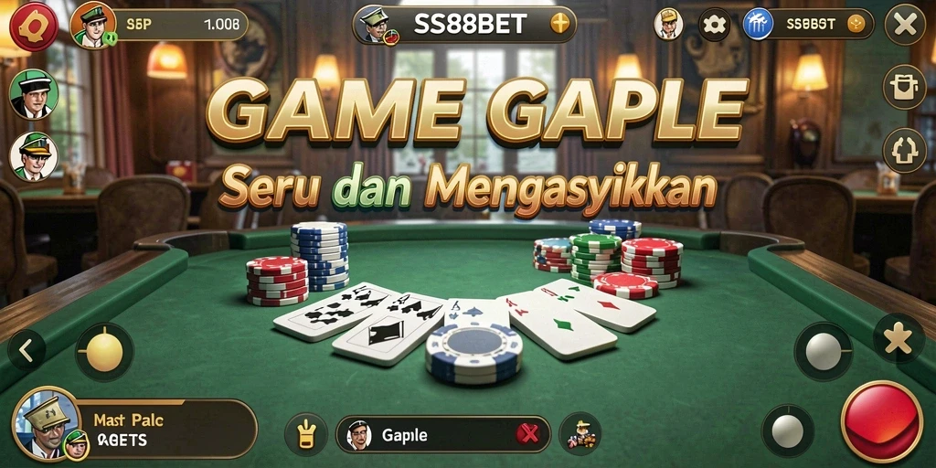 Gameplay seru Gaple di SS88BET dengan interaksi pemain.