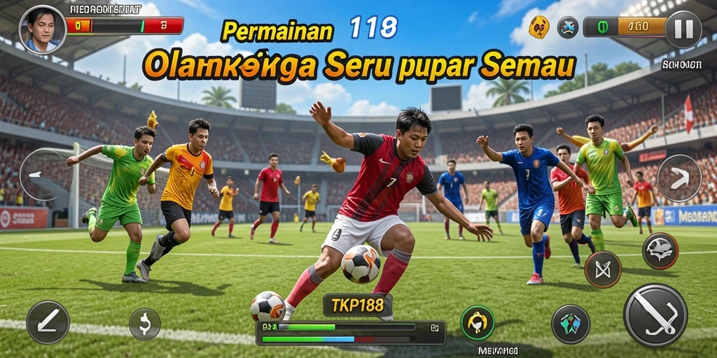 Tampilan gameplay TKP188 yang menampilkan aksi olahraga seru.
