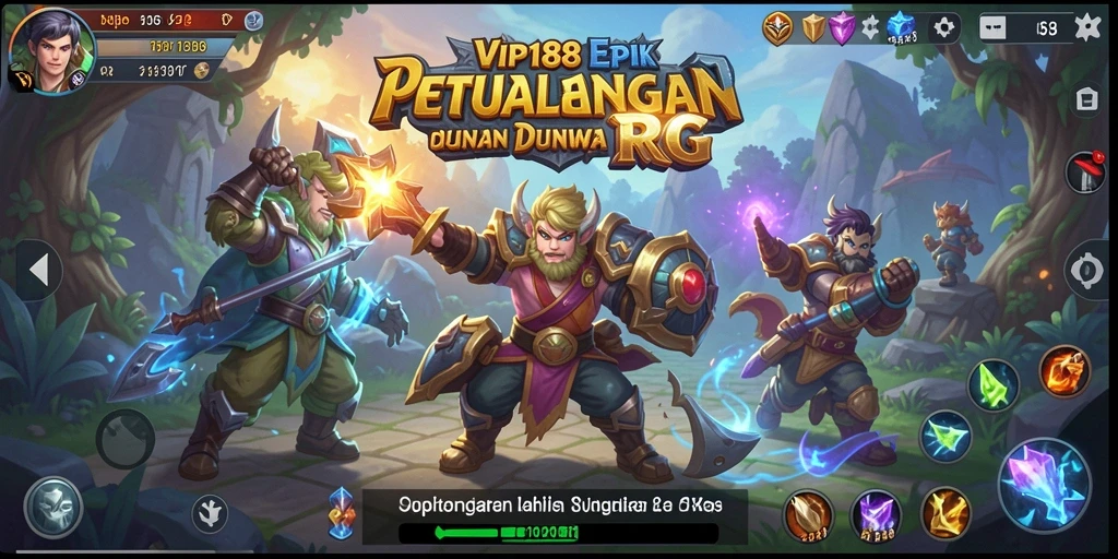 Tampilan gameplay seru dalam dunia RPG VIP188.