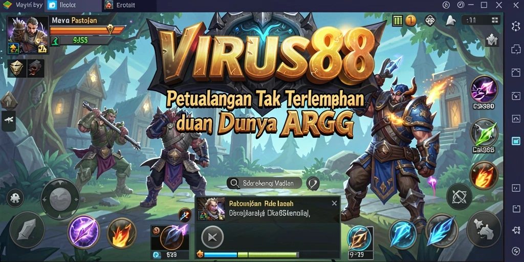 Tampilan aksion mendebarkan dari gameplay ARPG VIRUS88.