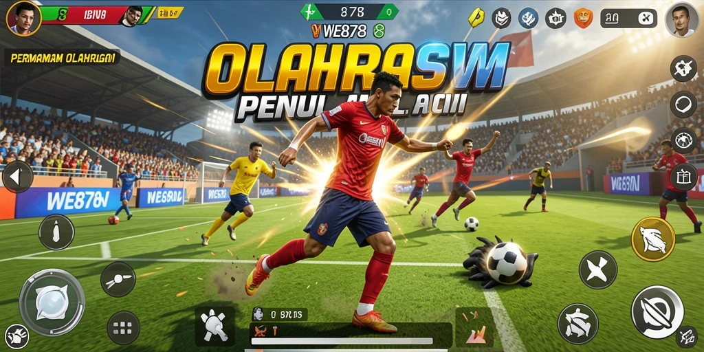 Tampilan seru dan dinamis gameplay WE878 olahraga.