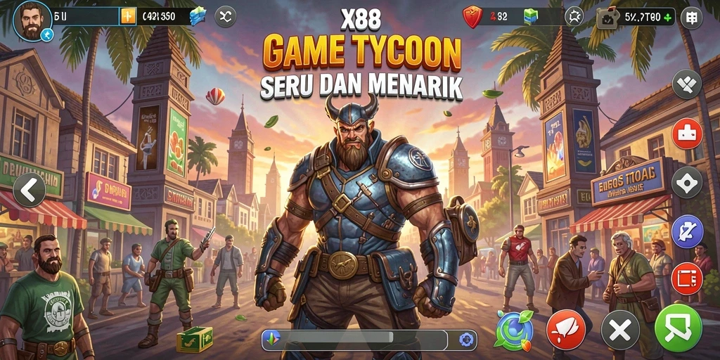 Tangkapan layar gameplay menampilkan pengelolaan bisnis yang mendebarkan.